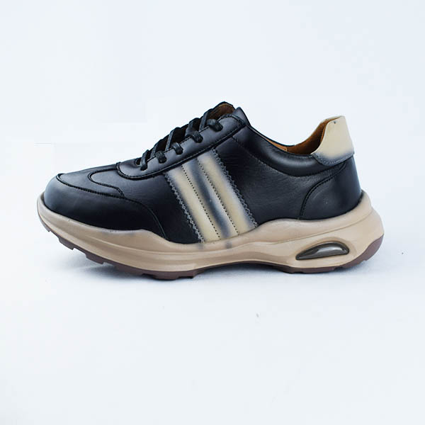 Basket pour homme 146 noir cuir ..........  Basket cuir pour homme Maroc